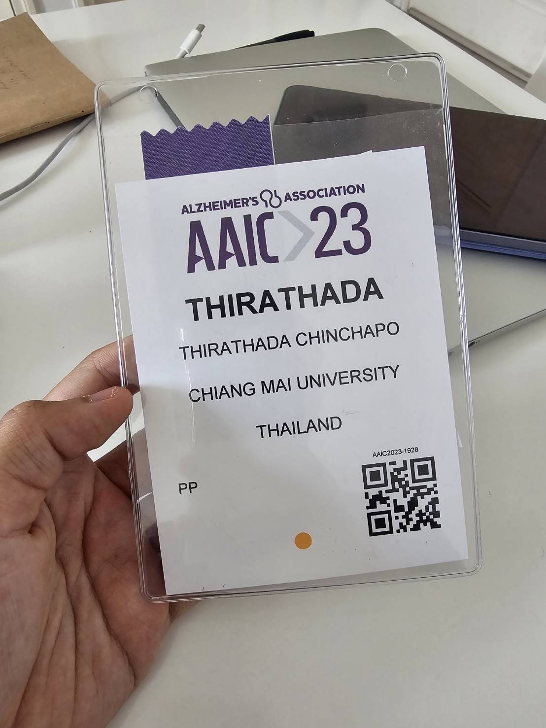 AAIC 2023 Conference Badge - Thirathada Chinchapo