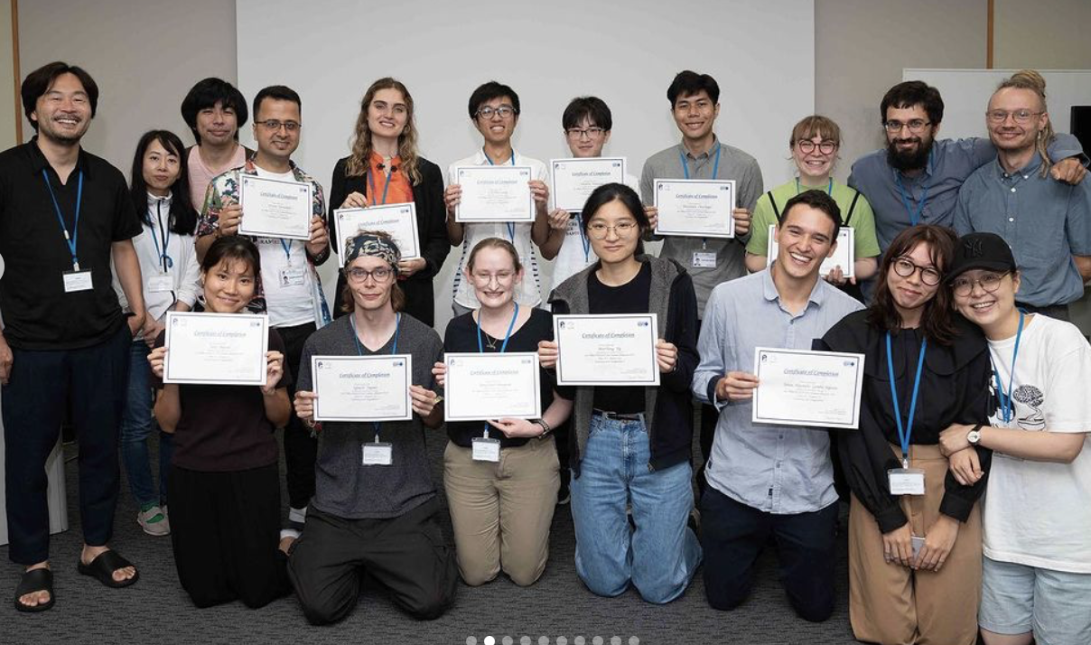 RIKEN Summer School - Group photo with certificates